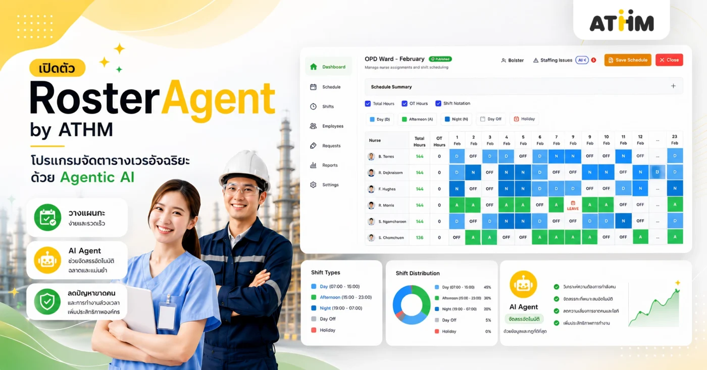 โปรแกรมจัดตารางเวรการทำงาน RosterAgent by ATHM